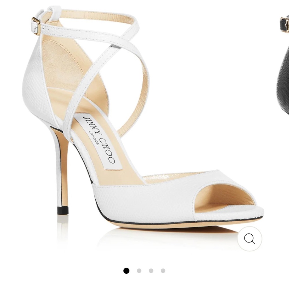Jimmy Choo Emsy 85 Lizard Effect Peep Toe Heel